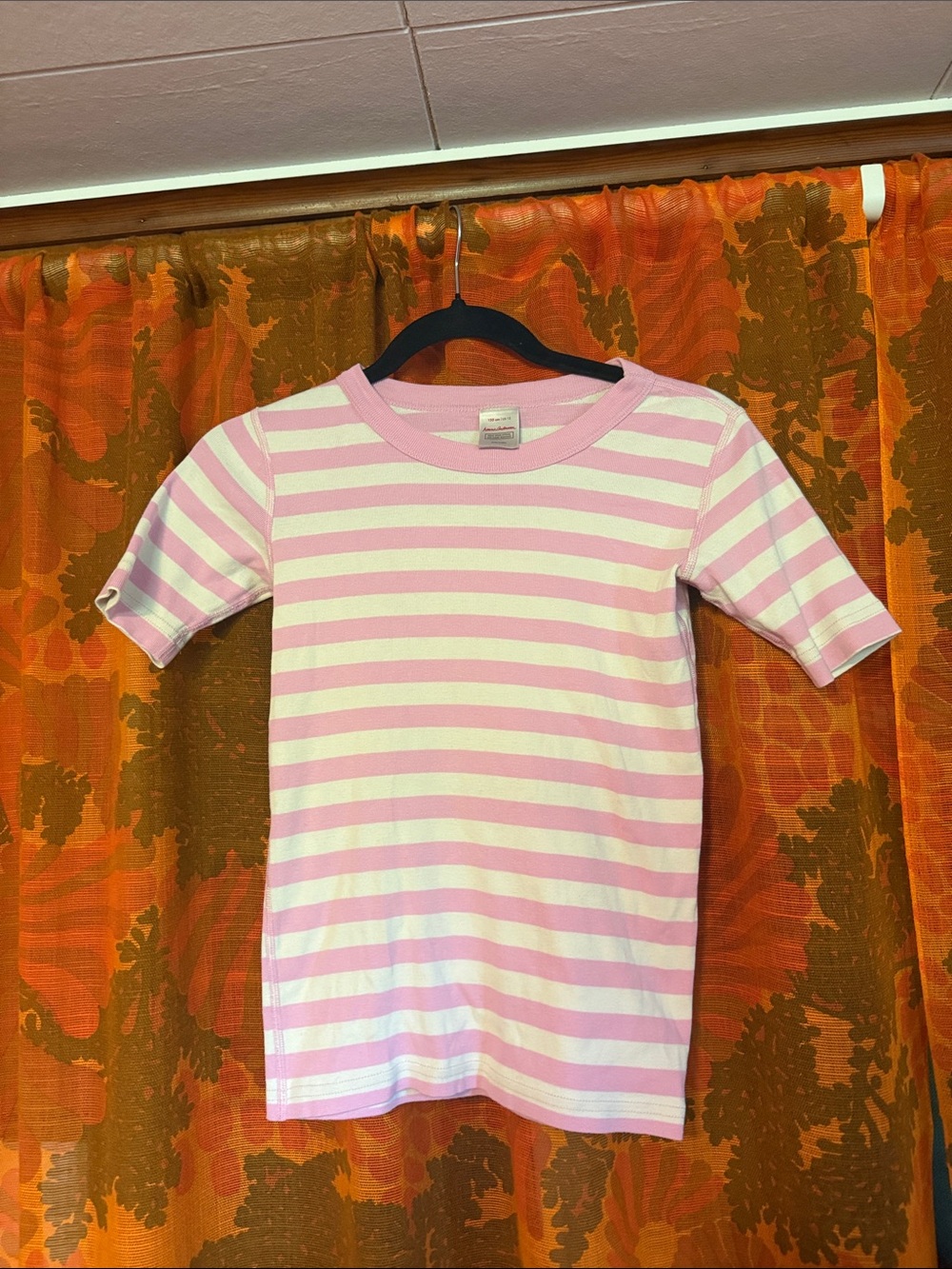 Hanna Andersson Children's Pink & White Striped Short Sleeve Tee
